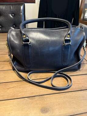 Vintage Coach Madison Leather Satchel Handbag 9725 Black